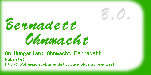 bernadett ohnmacht business card